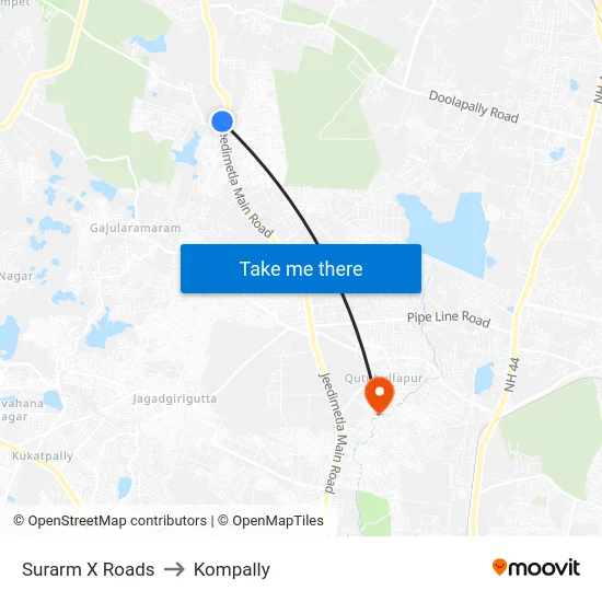 Surarm X Roads to Kompally map