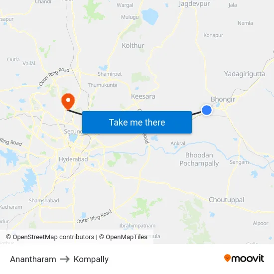 Anantharam to Kompally map