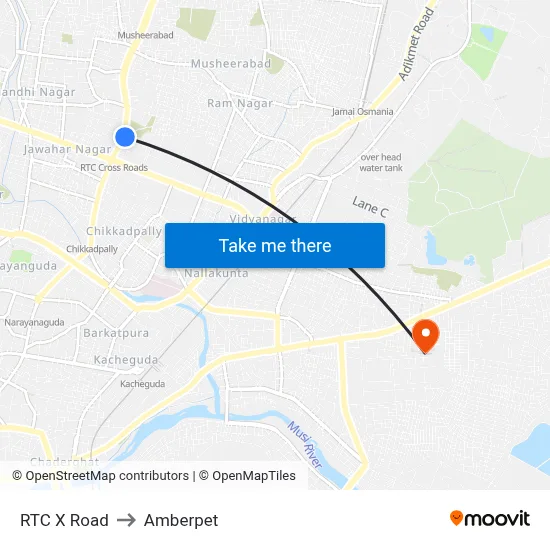 RTC X Road to Amberpet map