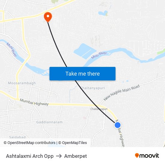 Ashtalaxmi Arch Opp to Amberpet map