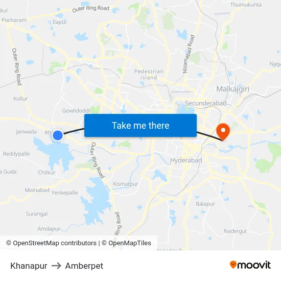 Khanapur to Amberpet map
