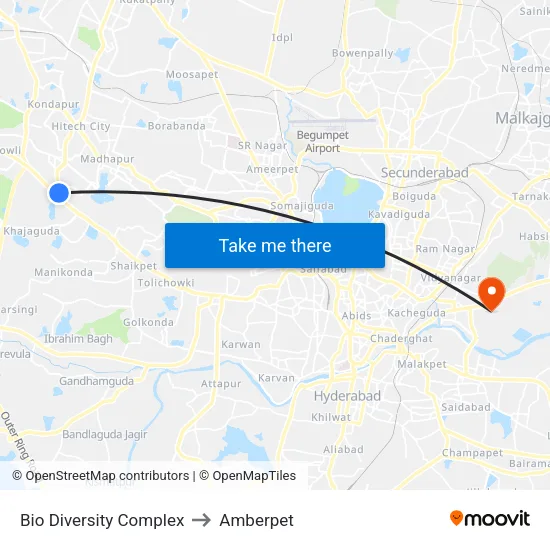 Bio Diversity Complex to Amberpet map