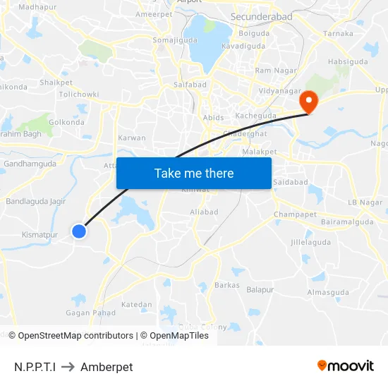 N.P.P.T.I to Amberpet map