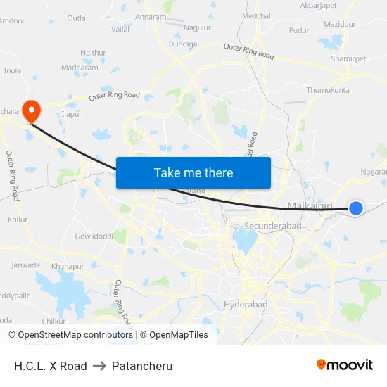 H.C.L. X Road to Patancheru map