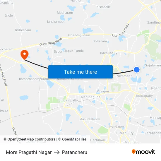 More Pragathi Nagar to Patancheru map