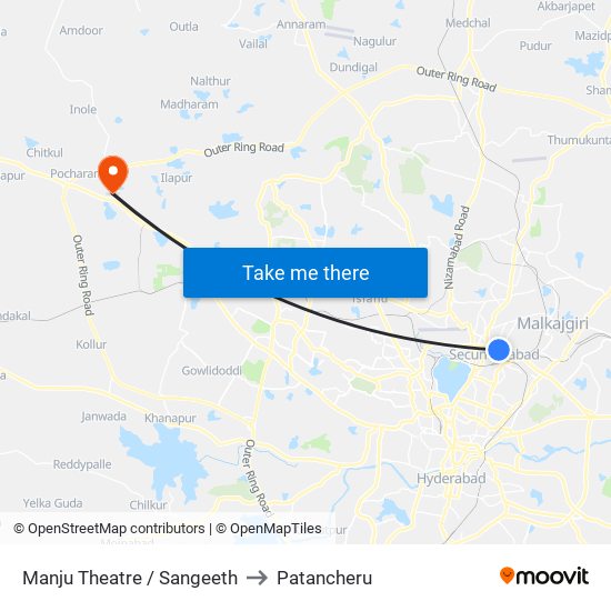 Manju Theatre / Sangeeth to Patancheru map