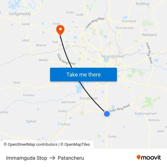 Immamguda Stop to Patancheru map