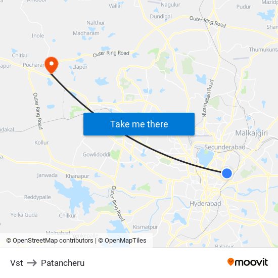 Vst to Patancheru map