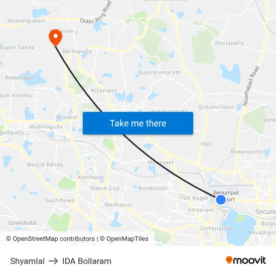 Shyamlal to IDA Bollaram map