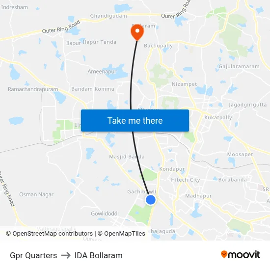 Gpr Quarters to IDA Bollaram map
