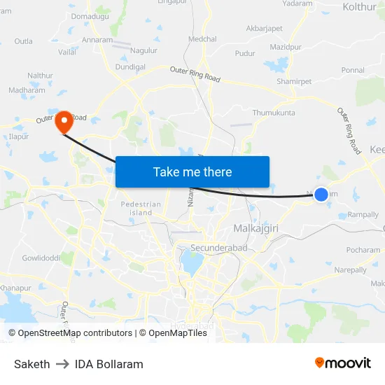 Saketh to IDA Bollaram map