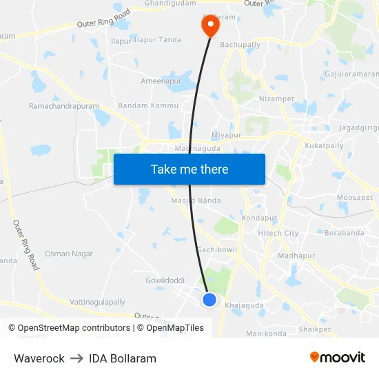 Waverock to IDA Bollaram map