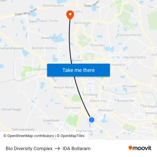 Bio Diversity Complex to IDA Bollaram map