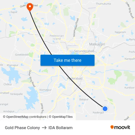 Gold Phase Colony to IDA Bollaram map