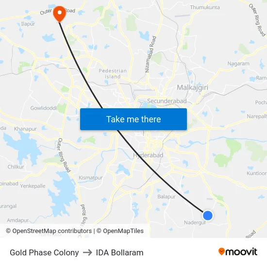 Gold Phase Colony to IDA Bollaram map