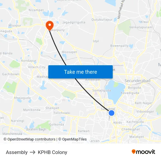 Assembly to KPHB Colony map