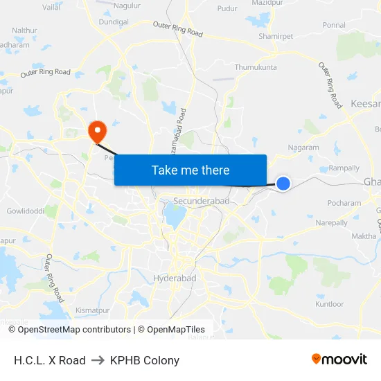 H.C.L. X Road to KPHB Colony map