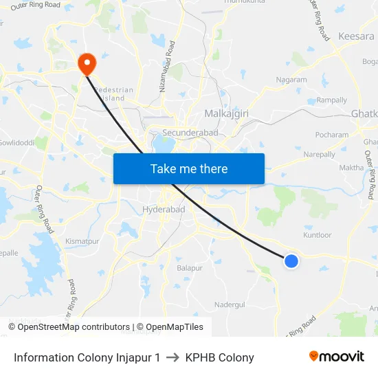 Information Colony Injapur 1 to KPHB Colony map