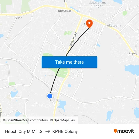 Hitech City M.M.T.S. to KPHB Colony map