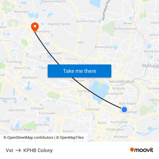 Vst to KPHB Colony map