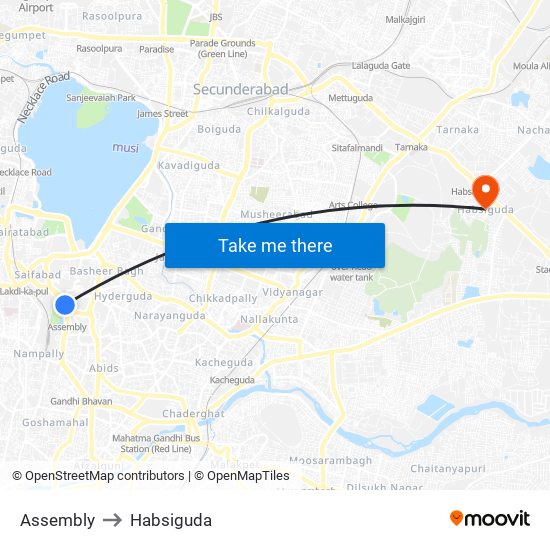 Assembly to Habsiguda map