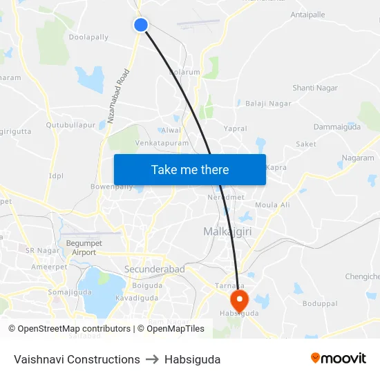 Vaishnavi Constructions to Habsiguda map
