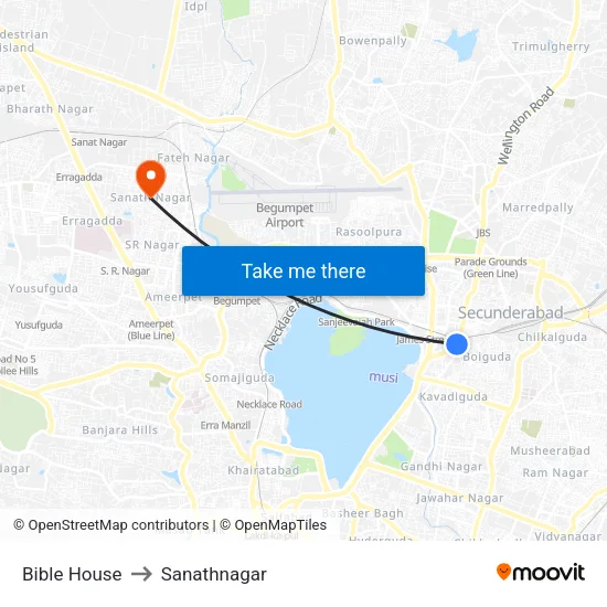 Bible House to Sanathnagar map