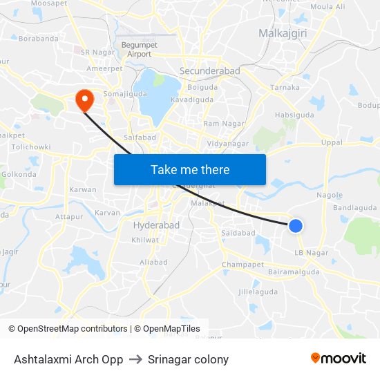 Ashtalaxmi Arch Opp to Srinagar colony map