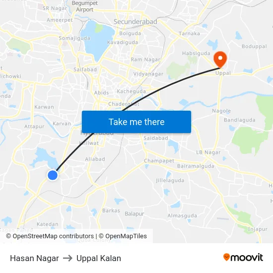 Hasan Nagar to Uppal Kalan map