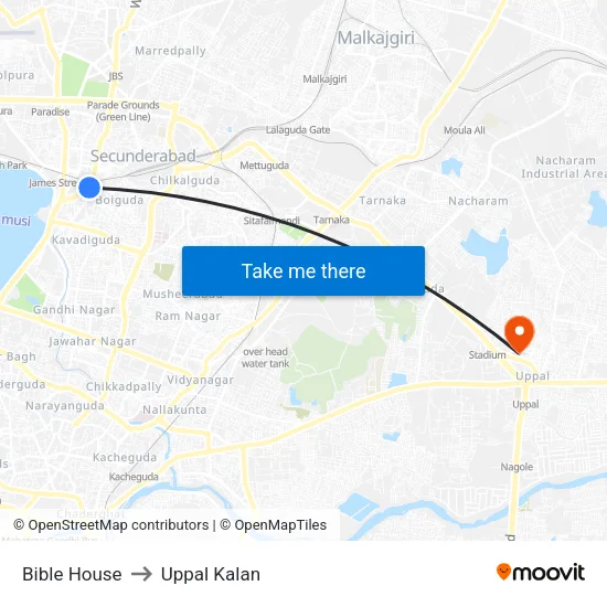 Bible House to Uppal Kalan map