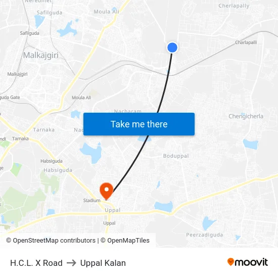 H.C.L. X Road to Uppal Kalan map