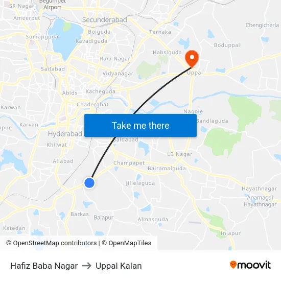 Hafiz Baba Nagar to Uppal Kalan map
