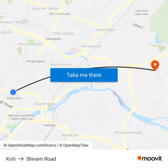 Koti to Shivam Road map