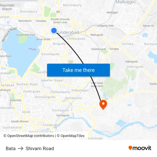 Bata to Shivam Road map