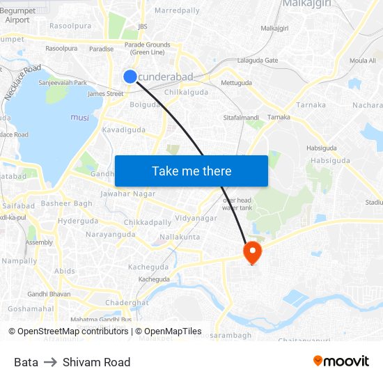 Bata to Shivam Road map
