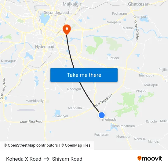 Koheda X Road to Shivam Road map