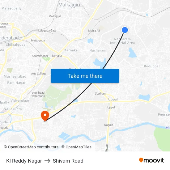 Kl Reddy Nagar to Shivam Road map
