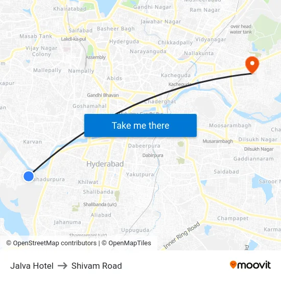 Jalva Hotel to Shivam Road map