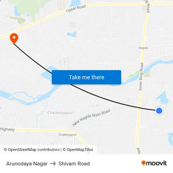 Arunodaya Nagar to Shivam Road map