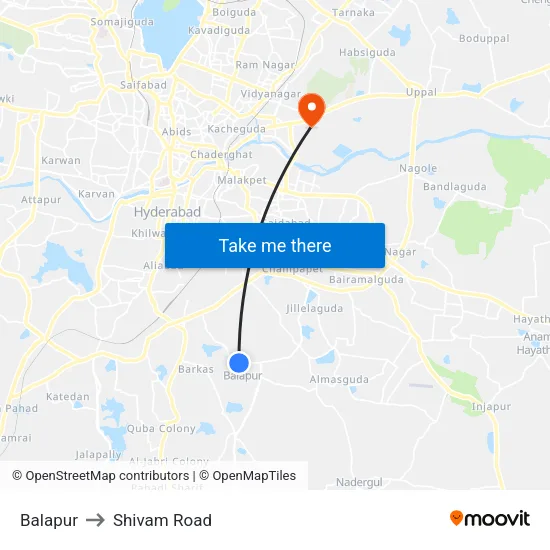 Balapur to Shivam Road map
