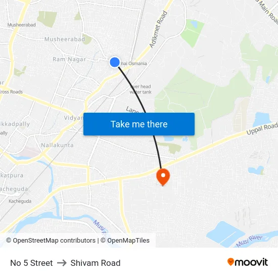 No 5 Street to Shivam Road map
