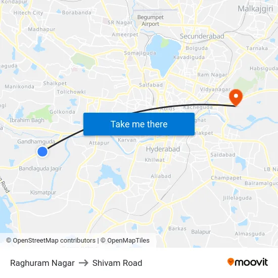 Raghuram Nagar to Shivam Road map