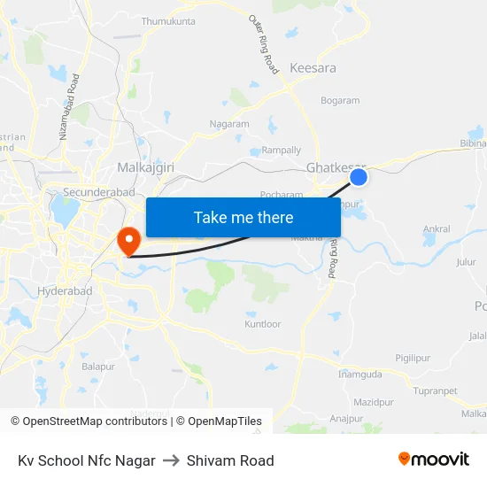 Kv School Nfc Nagar to Shivam Road map
