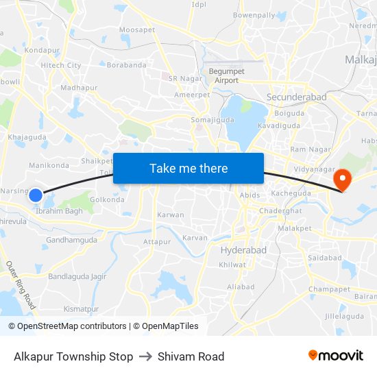 Alkapur Township Stop to Shivam Road map