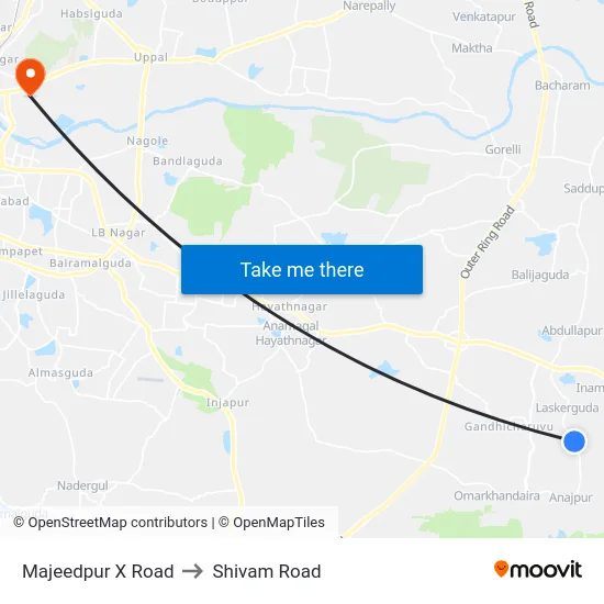 Majeedpur X Road to Shivam Road map