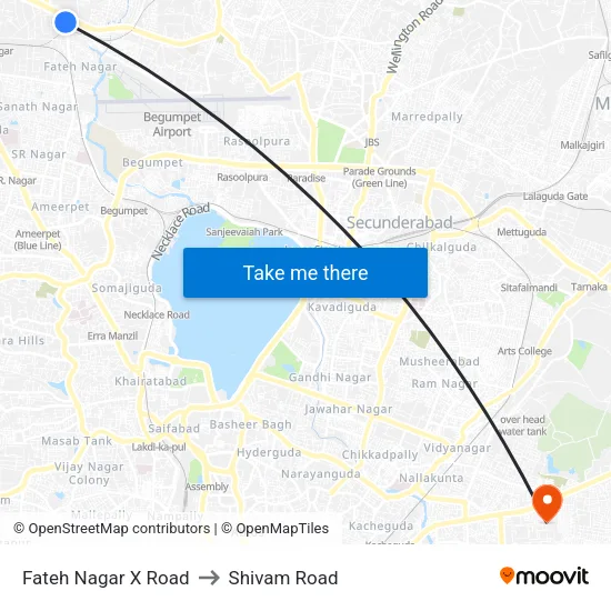 Fateh Nagar X Road to Shivam Road map