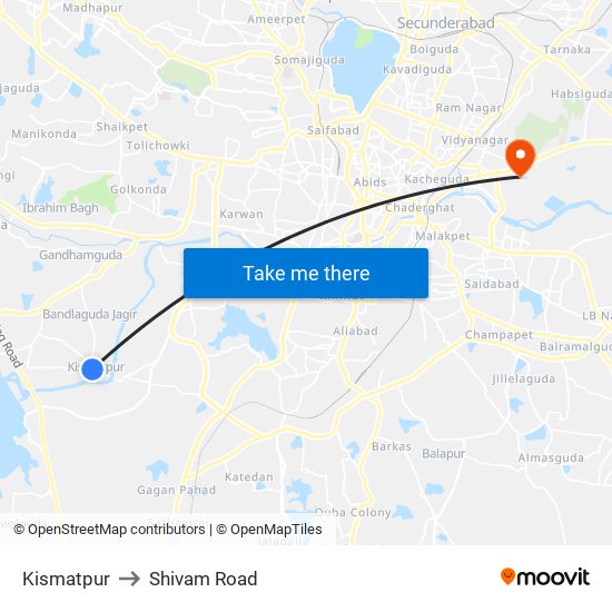 Kismatpur to Shivam Road map