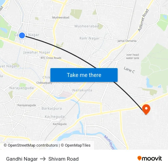 Gandhi Nagar to Shivam Road map