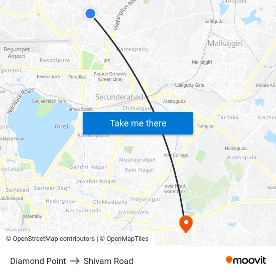Diamond Point to Shivam Road map