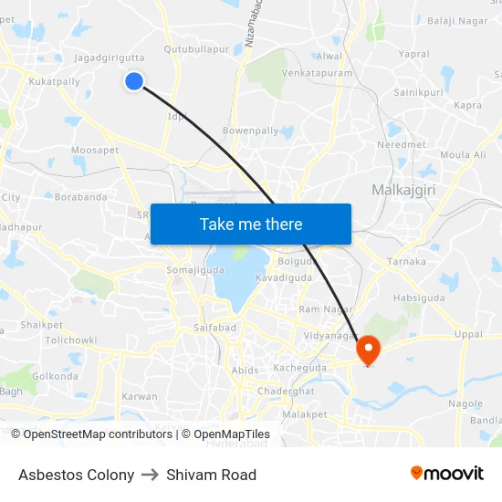 Asbestos Colony to Shivam Road map